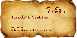 Tirpák Szabina névjegykártya
